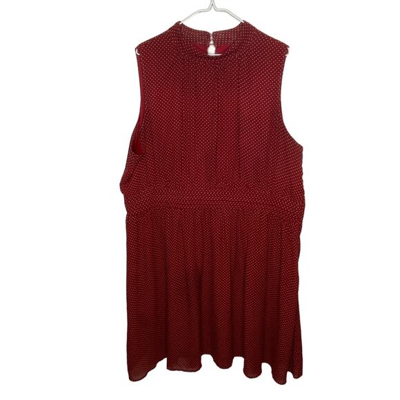 Azalea Reddish Brown Polka Dot Sleeveless Dress - Women's Plus Size 4X - Picture 1 of 4
